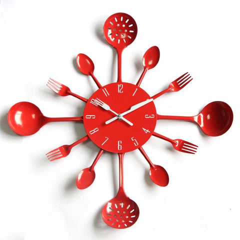 Horloge Murale<br> Cuisine<br> Rouge - Horloge Tendance