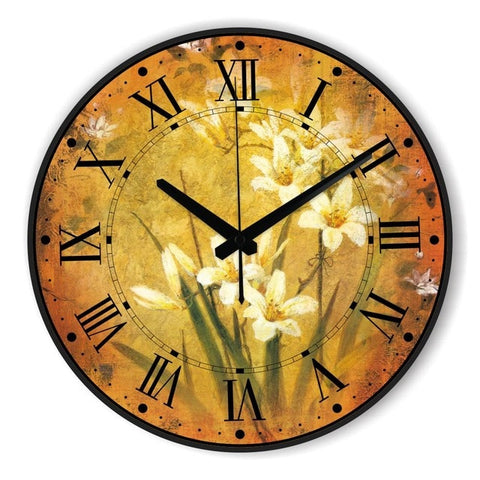 Horloge Murale<br> Romaine Fleurie - Horloge Tendance