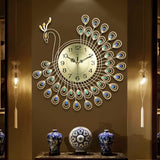 Horloge Murale<br> Paon Doré - Horloge Tendance